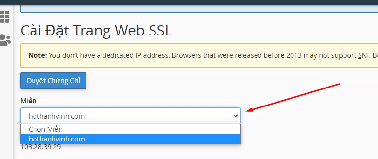 c&agrave;i SSL tr&ecirc;n hosting cPanel